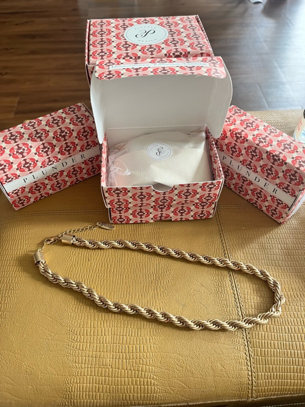 Bundle of 8 Plunder Gold Twisted Rope Chain Necklaces